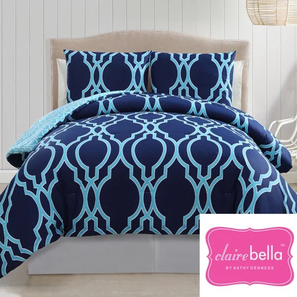 Bamboo - fiber - filled comforters with antibacterial and breathable qualitiesVCNY Clairebella Cotton Reversible 3-piece Comforter Set