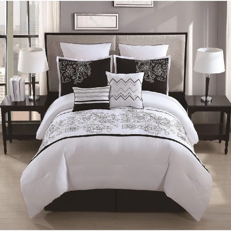 Queen - size comforters for standard queen - sized mattressesSaldana 8 Piece Rose Embroidered Comforter Set