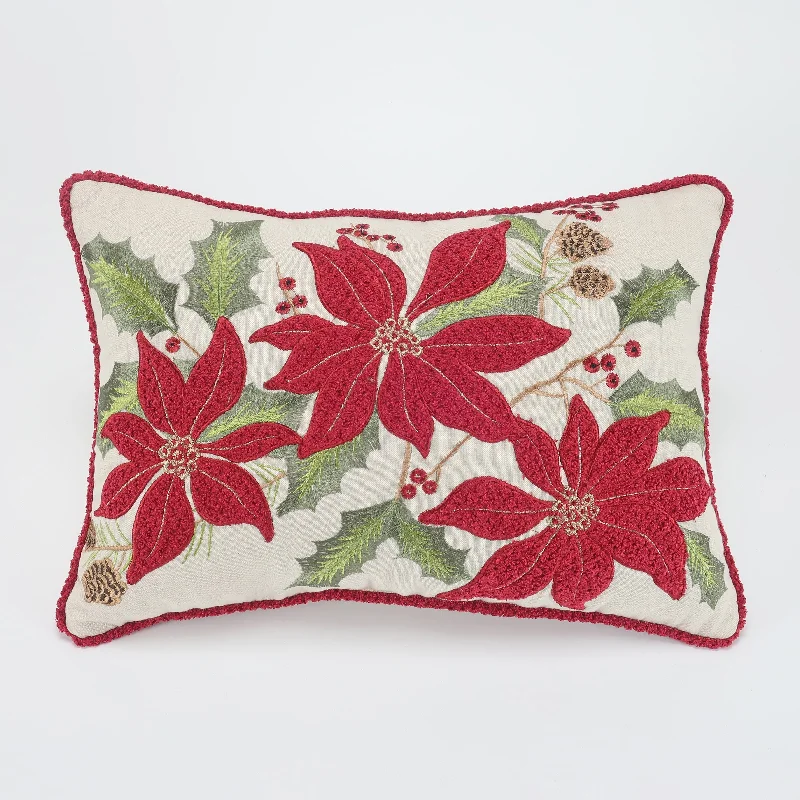 Pregnancy Pillows for Expectant MothersVintage Poinsettia 14x20 Throw Pillow