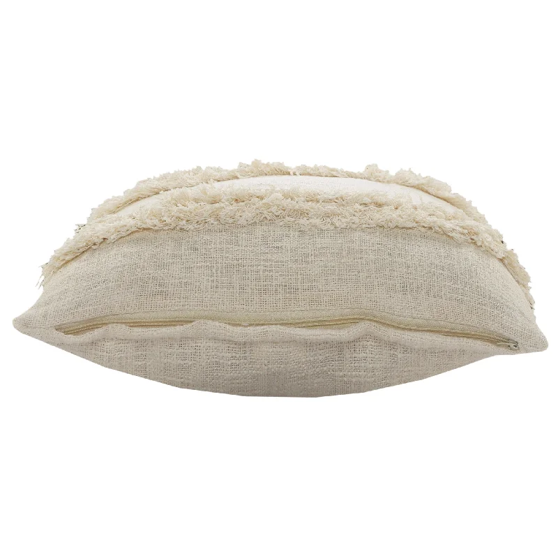 Bolster Pillows for Sofa Decoration20" X 20" Cream 100% Cotton Zippered Pillow