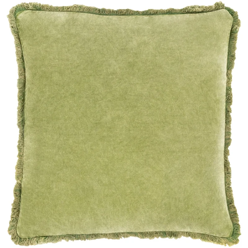 Silk Pillows for Smooth Skin and HairWashed Cotton Velvet Pillow in Lime