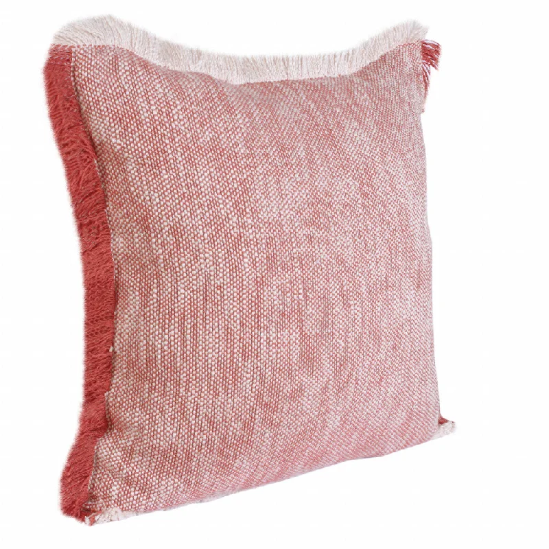Round Pillows for Boho-Style Interiors20" X 20" Auburn Red And White 100% Cotton Geometric Zippered Pillow