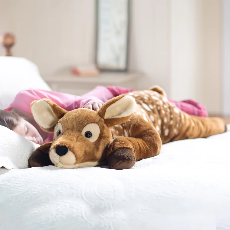 Back Support Pillows for Office ChairsFuzzy Spotted Fawn Plush Cuddle Animal Body Pillow