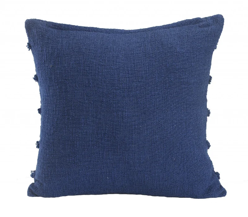 Hypoallergenic Pillows for Allergy Sufferers20" X 20" Deep Blue 100% Cotton Zippered Pillow