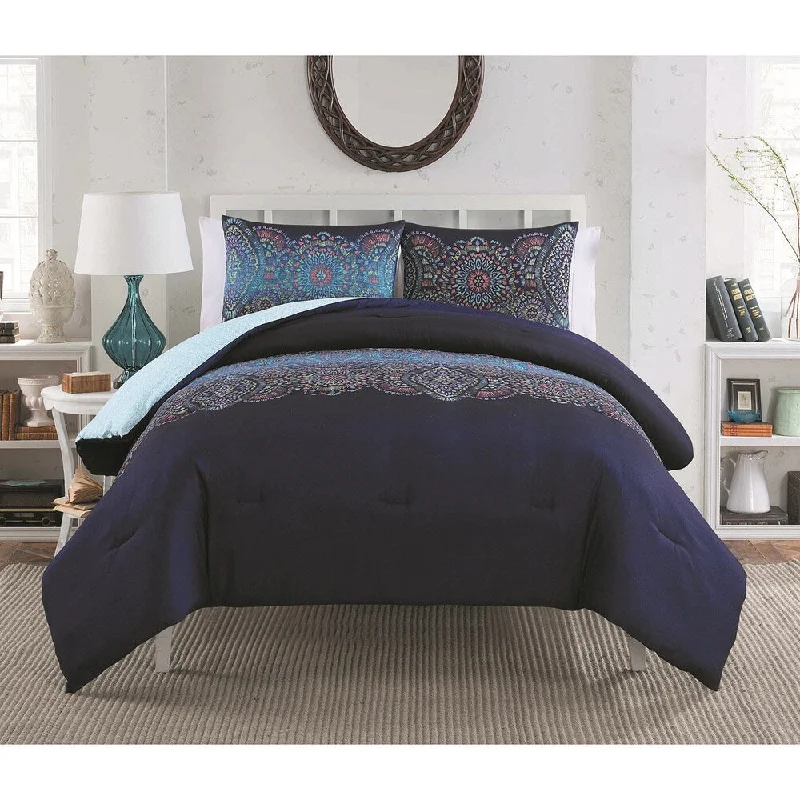 Down - filled comforters for supreme warmth and lightnessVCNY Daphne Navy 2 & 3-piece Comforter Set