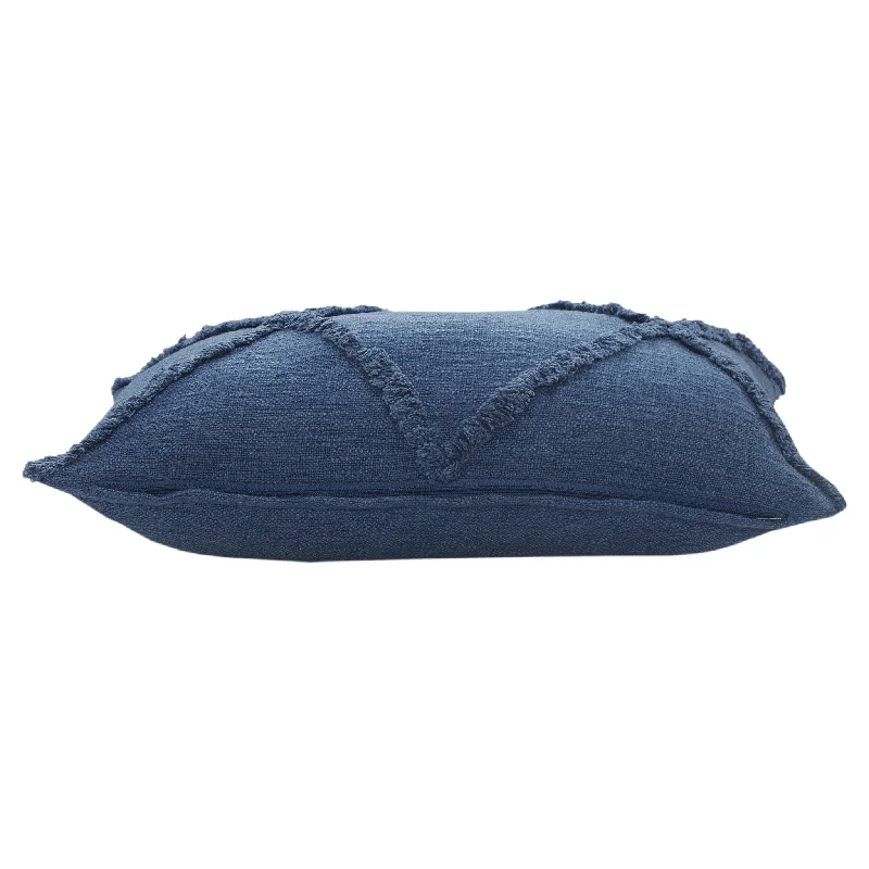 Decorative Pillows for Living Room Makeover16" X 24" Cobalt Blue 100% Cotton Zippered Pillow