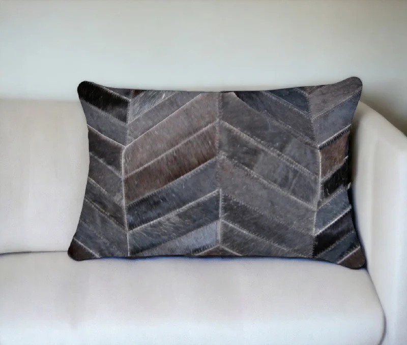 Feather Pillows for a Luxurious Sleep12" X 20" Gray and Brown Chevron Cowhide Throw Pillow Feather Pillows for a Luxurious Sleep12" X 20" Gray and Brown Chevron Cowhide Throw Pillow