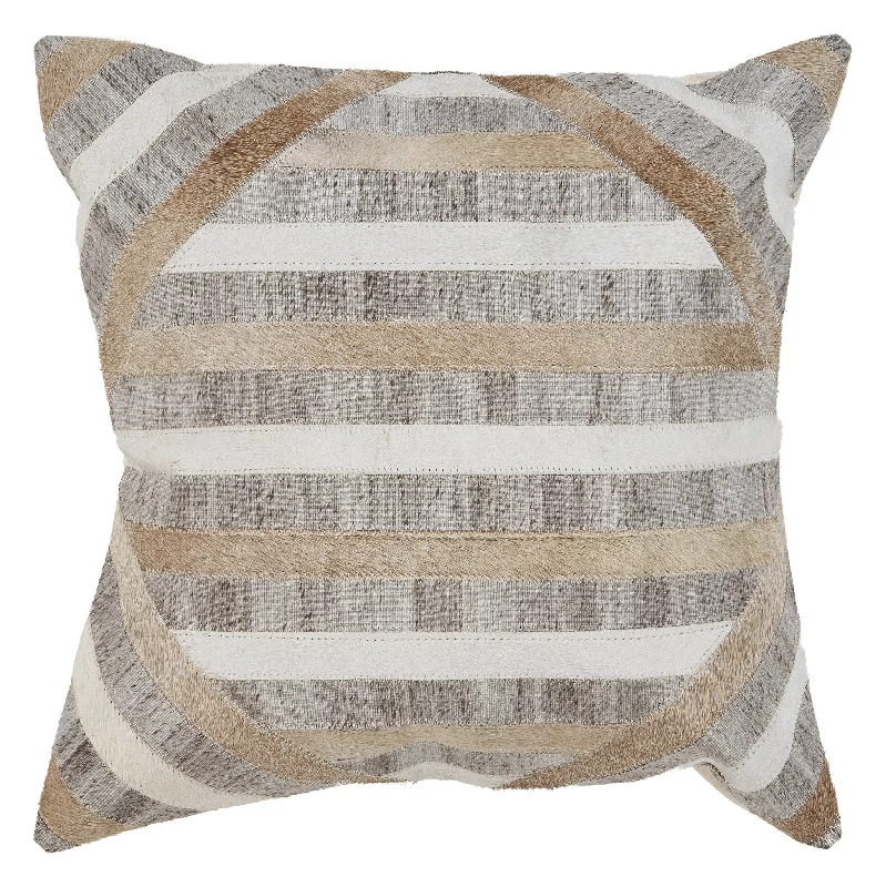 Orthopedic Pillows for Back Pain Relief20" Beige and Brown Striped Cowhide Throw Pillow