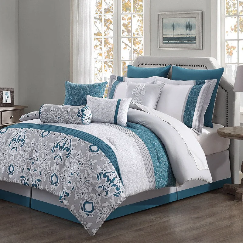Bamboo - fiber - filled comforters with antibacterial and breathable qualitiesChloe 10-piece Reversible Comforter Set
