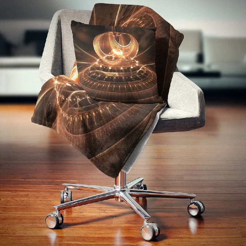 Rayon from bamboo blankets for a silky and breathable feelDesignart 'Modern Fractal Brown Dom' Abstract Throw Blanket Rayon from bamboo blankets for a silky and breathable feelDesignart 'Modern Fractal Brown Dom' Abstract Throw Blanket