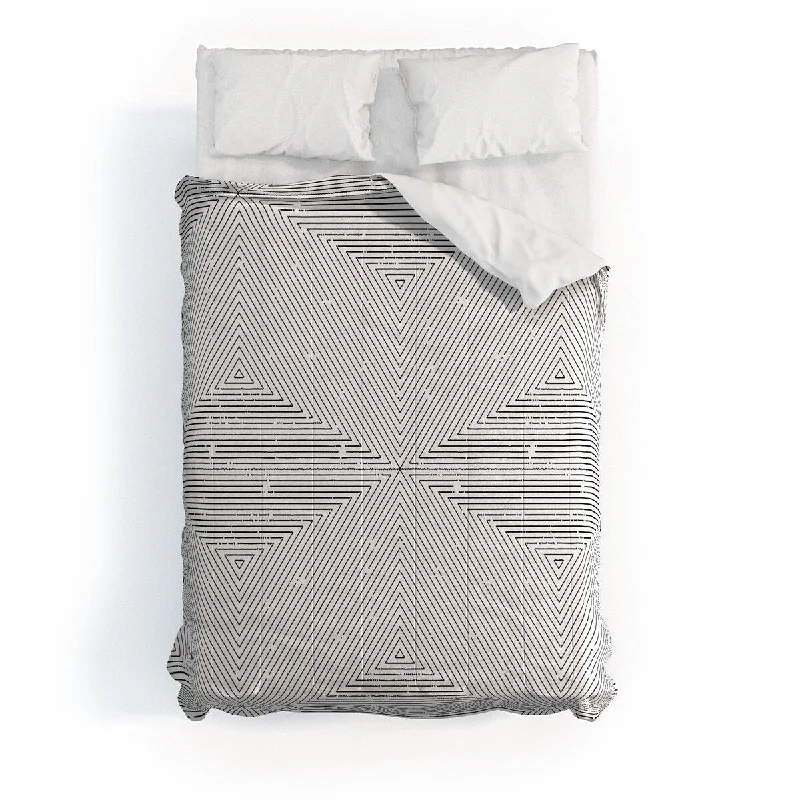 Cotton - filled comforters for a breathable and natural sleep experienceLittle Arrow Design Co Boho Triangle Stripes Black Made To Order Full Comforter Set Cotton - filled comforters for a breathable and natural sleep experienceLittle Arrow Design Co Boho Triangle Stripes Black Made To Order Full Comforter Set