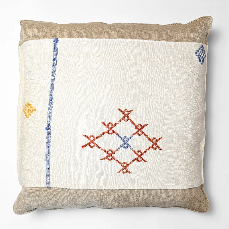 Plush Pillows for a Cozy BedNeutral with Color Handstitch Pillow IV
