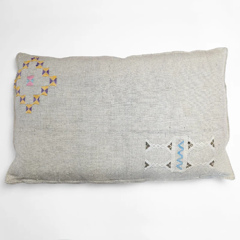 Soft and Fluffy Pillows for Bedroom ComfortHandstitched Grey Horizontal Pillow II