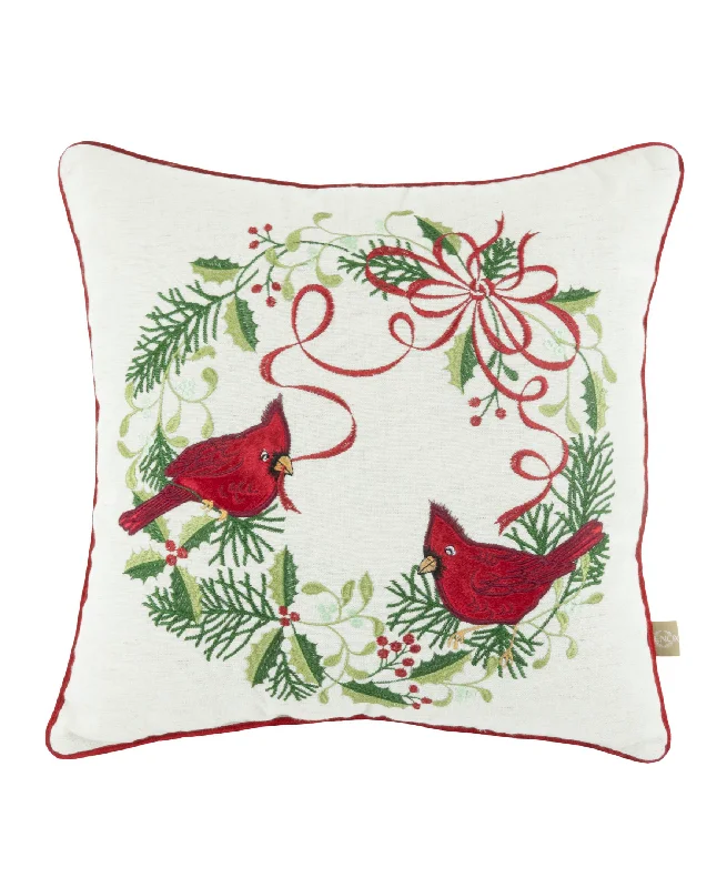Travel Pillows for Long JourneysWinter Greetings Wreath 18x18 Throw Pillow