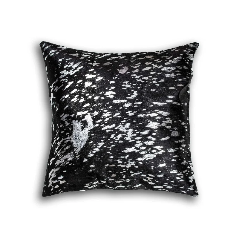 Back Support Pillows for Office Chairs18" X 18" X 5" Black And Silver Torino Kobe Cowhide Pillow Back Support Pillows for Office Chairs18" X 18" X 5" Black And Silver Torino Kobe Cowhide Pillow