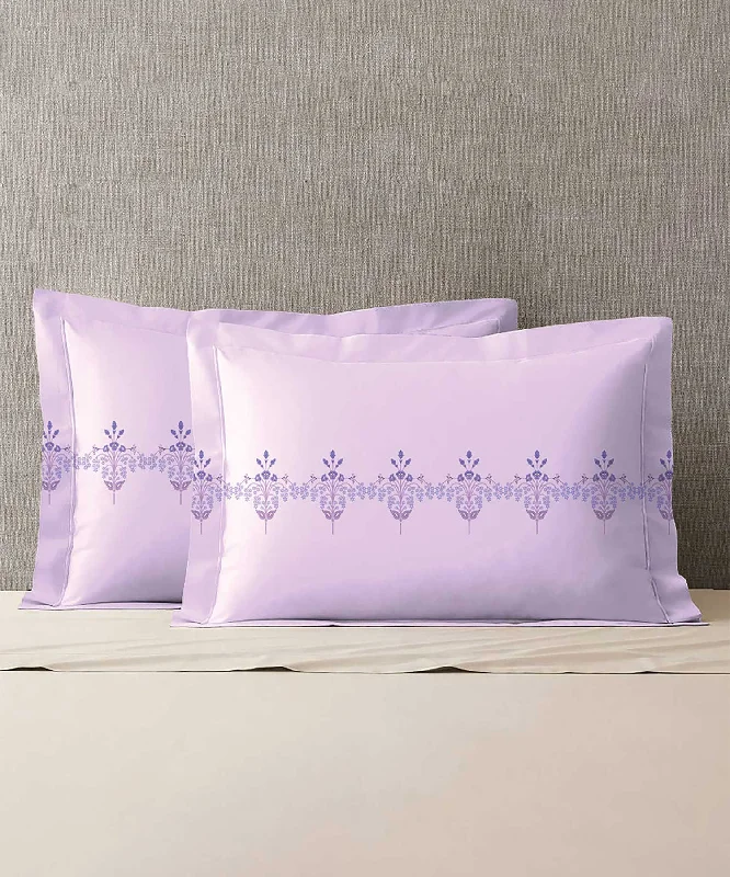 Feather Pillows for a Luxurious SleepSoft Comfort Pillowcase Set,210 Tc,Lilac Affair