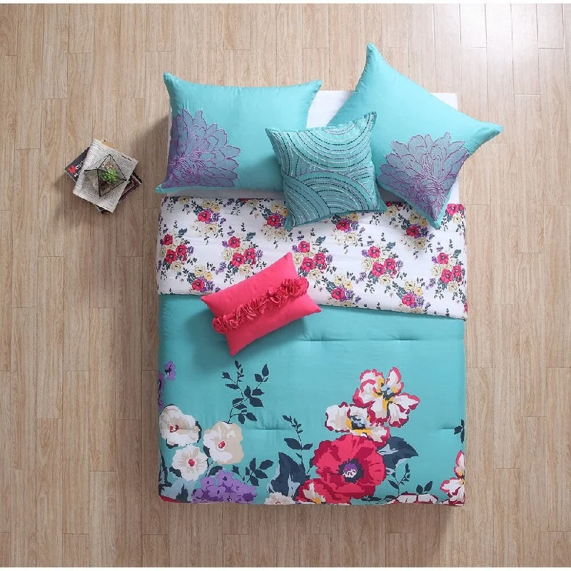 Down - filled comforters for supreme warmth and lightnessVCNY Home Helena Floral Reversible Comforter Set