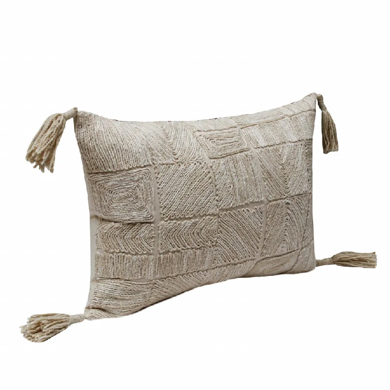 Travel Pillows for Long Journeys14" X 20" Tan And Beige 100% Cotton Abstract Zippered Pillow Travel Pillows for Long Journeys14" X 20" Tan And Beige 100% Cotton Abstract Zippered Pillow