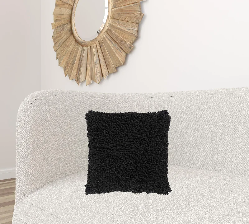 Back Support Pillows for Office ChairsBlack Boho Textured Modern Down Throw Pillow