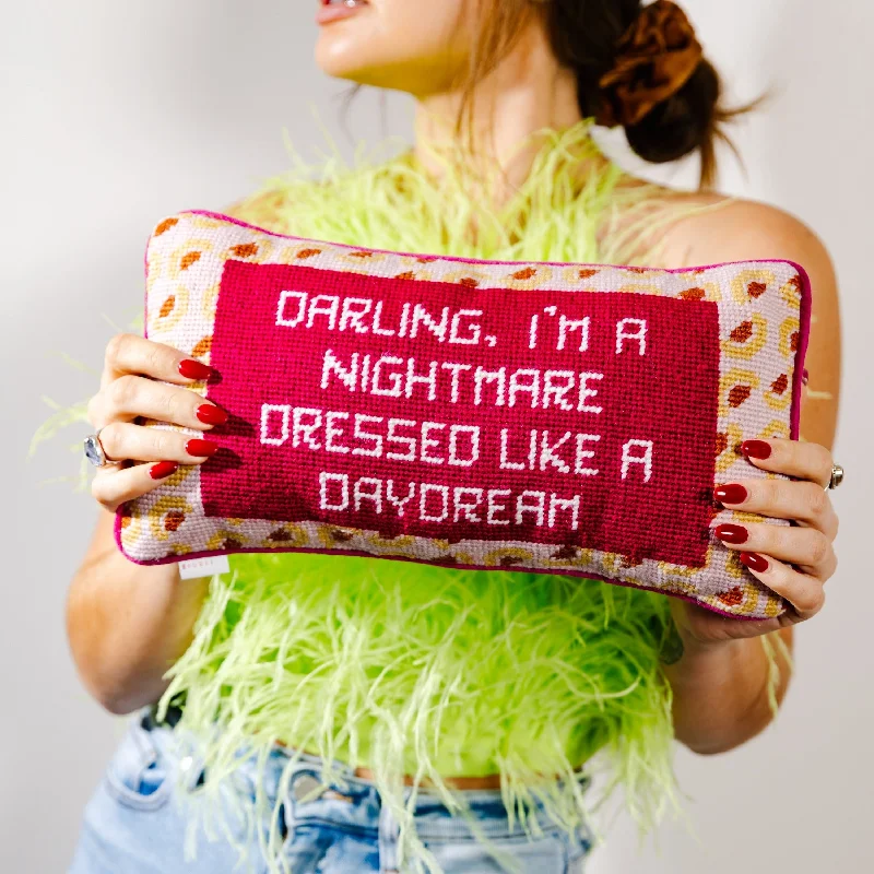 Soft and Fluffy Pillows for Bedroom ComfortDressed Like A Daydream Needlepoint Pillow