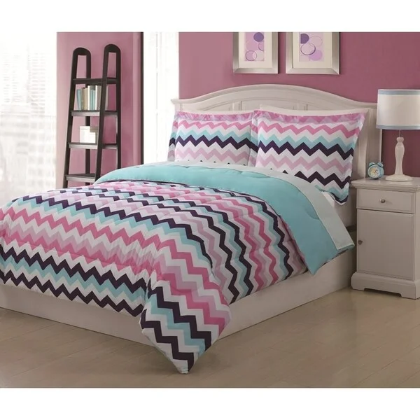 Cotton - filled comforters for a breathable and natural sleep experienceLil Jax Multi Chevron Reversible 3-piece Comforter Set - Multi-color