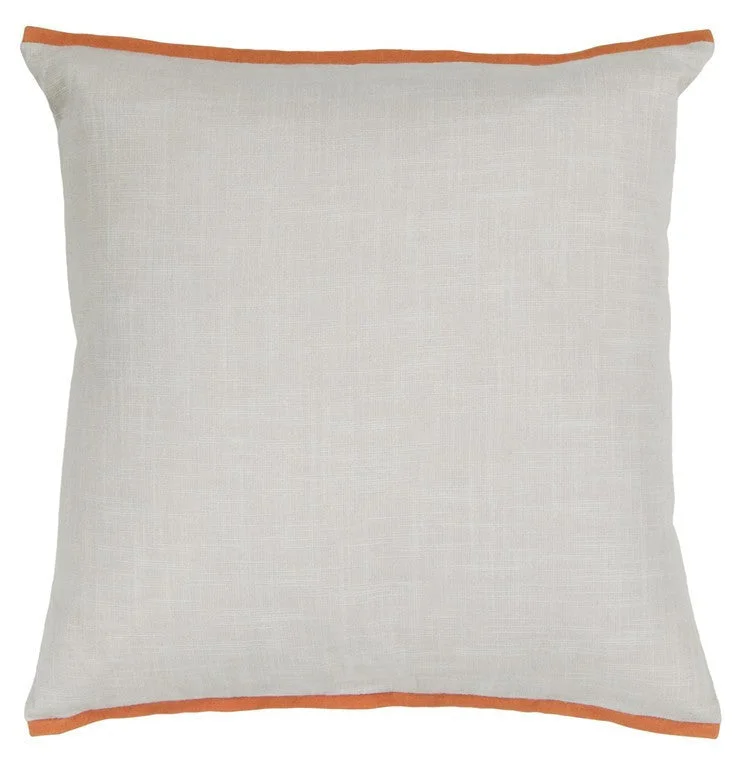 Firm Pillows for Side SleepersHandmade Contemporary Pillow, White w/ Orange Edge