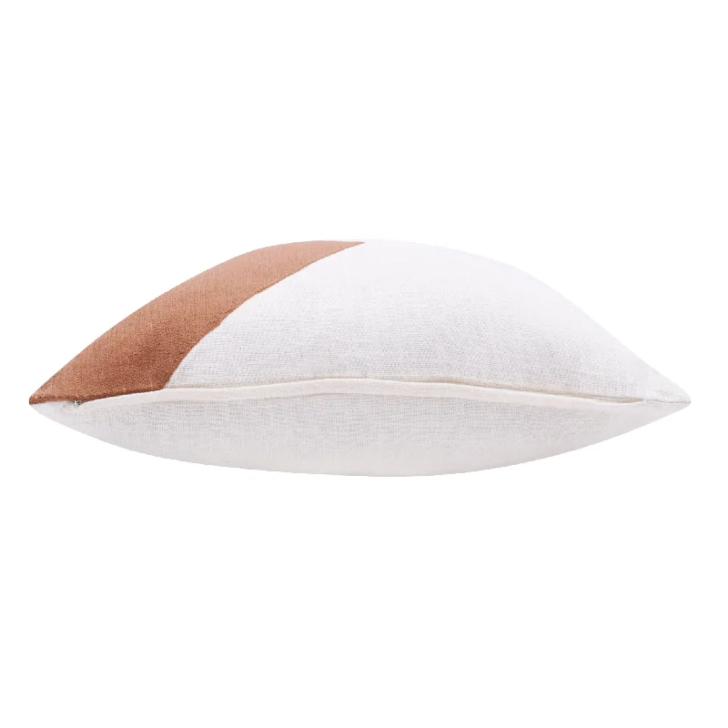 Lumbar Support Pillows for Car Seats20" X 20" Brown And Ivory 100% Cotton Abstract Zippered Pillow