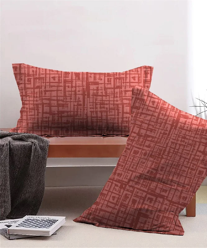 Plush Pillows for a Cozy BedUrban Comfort Pillow Covers Set, 144 Tc,Aria Red