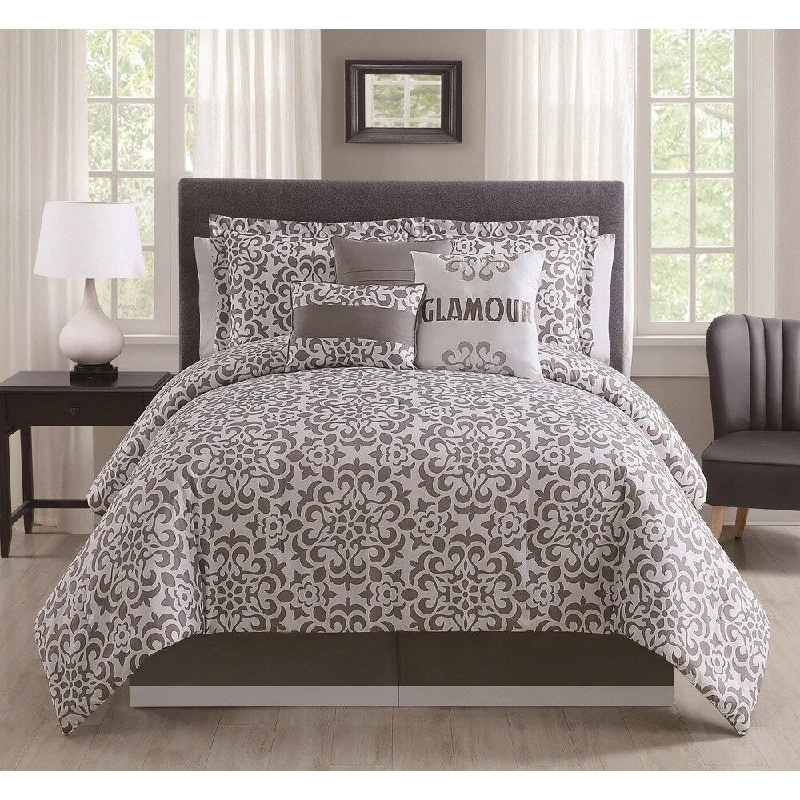 Queen - size comforters for standard queen - sized mattressesGlamour Medallion 7-piece Comforter Set