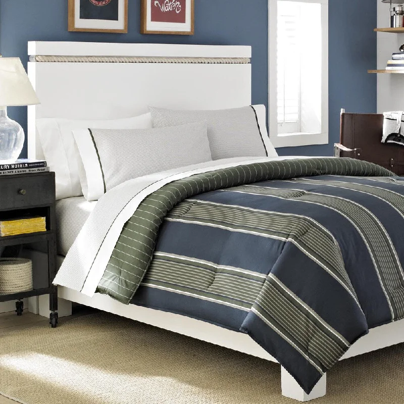 Latex - filled comforters with a bouncy texture and good supportNautica Dartmoore Cotton 5-piece Bed in a Bag with Sheet Set