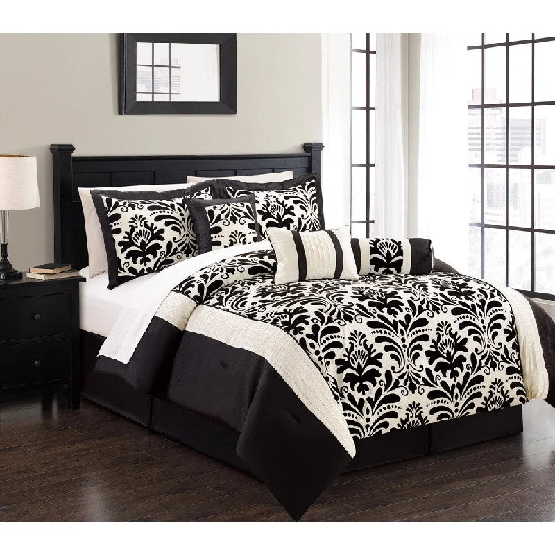 Latex - filled comforters with a bouncy texture and good supportItalia Flocking 7-piece Comforter Set