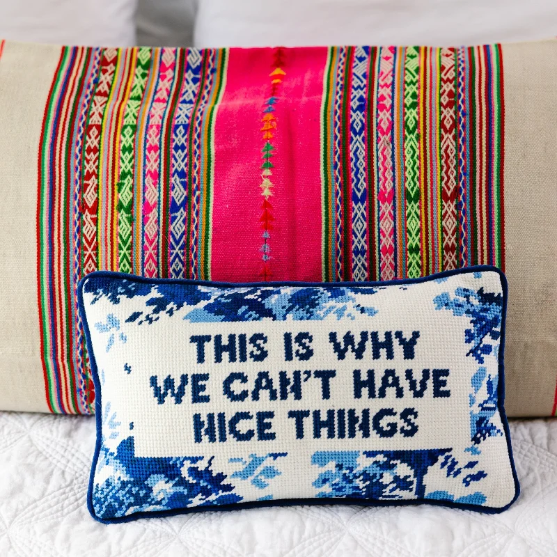 Cotton Pillows for Natural ComfortNice Things Needlepoint Pillow