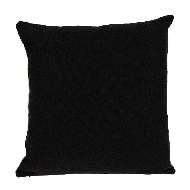Back Support Pillows for Office Chairs20" X 20" Black And Yellow Zippered 100% Cotton Throw Pillow