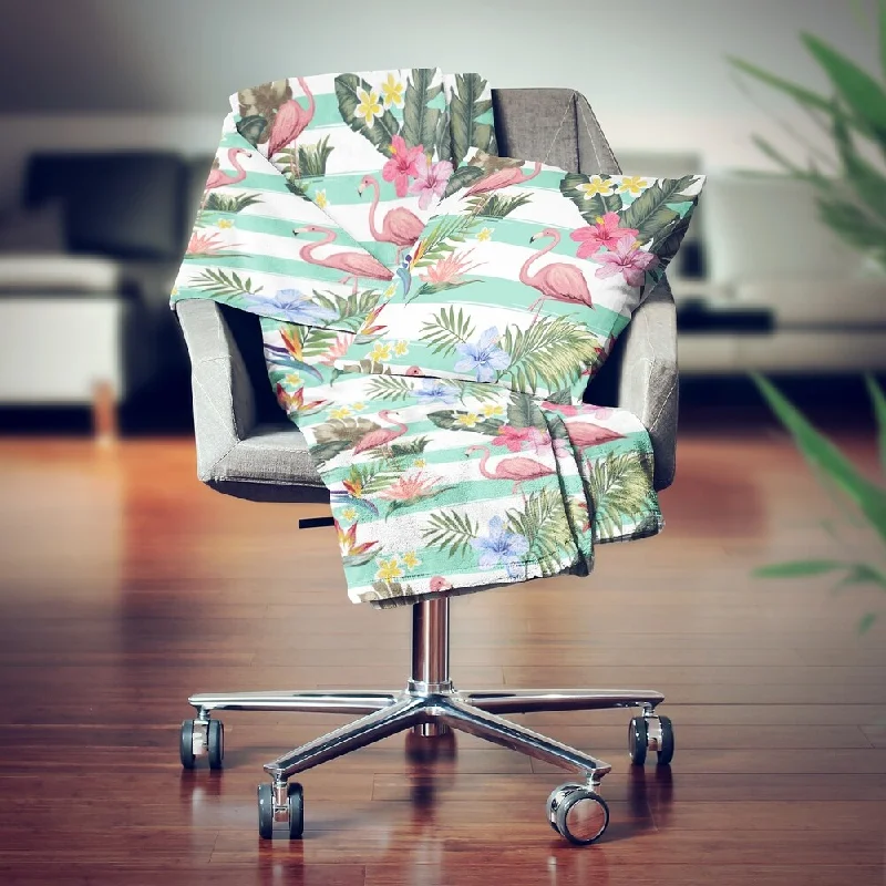 Cotton blankets for breathability and a lightweight feelDesignart' Botanicals Flowers Flamingo' Modern Throw Blanket - 71x59 Cotton blankets for breathability and a lightweight feelDesignart' Botanicals Flowers Flamingo' Modern Throw Blanket - 71x59