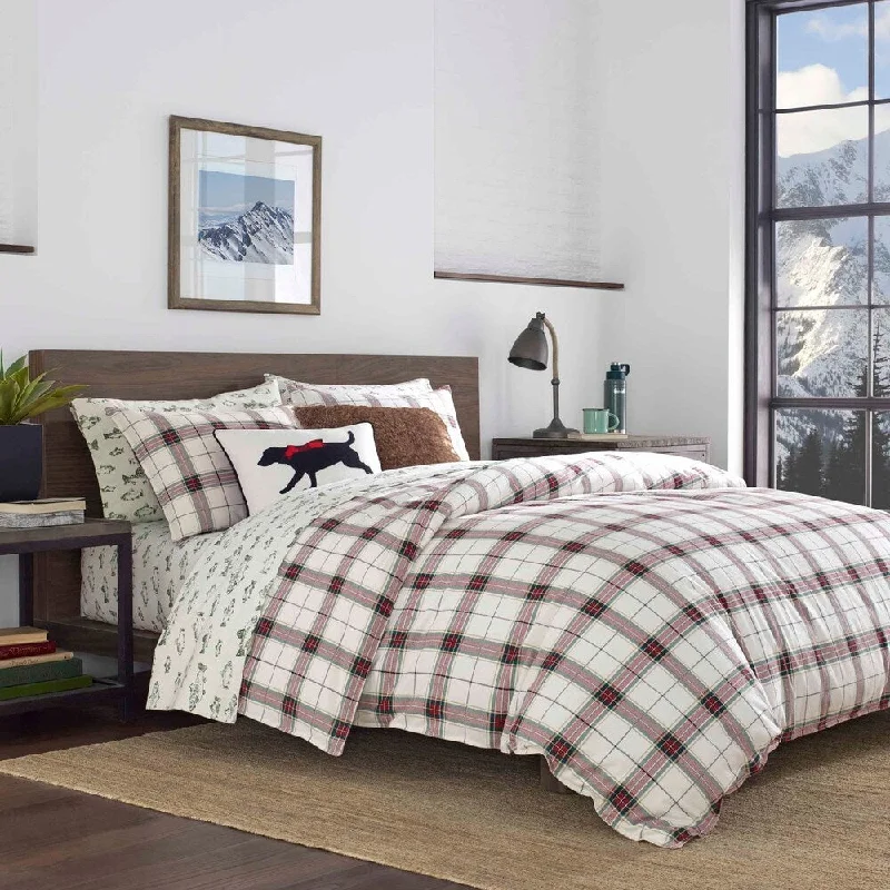 Cotton - filled comforters for a breathable and natural sleep experienceEddie Bauer Riverdale Plaid Flannel Comforter Set