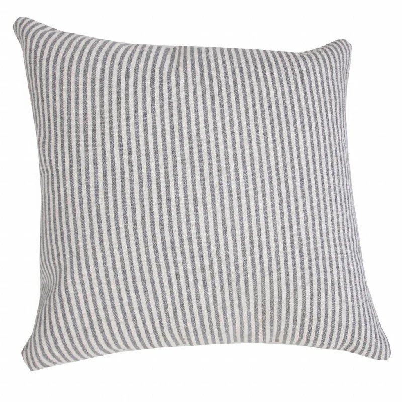 Decorative Pillows for Living Room Makeover20" X 20" Gray And White 100% Cotton Striped Zippered Pillow