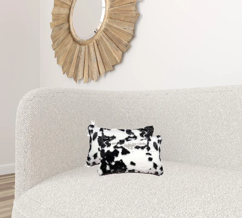 Velvet Pillows for a Touch of Elegance12" X 20" X 5" Sugarland Black And White Faux  Pillow 2 Pack