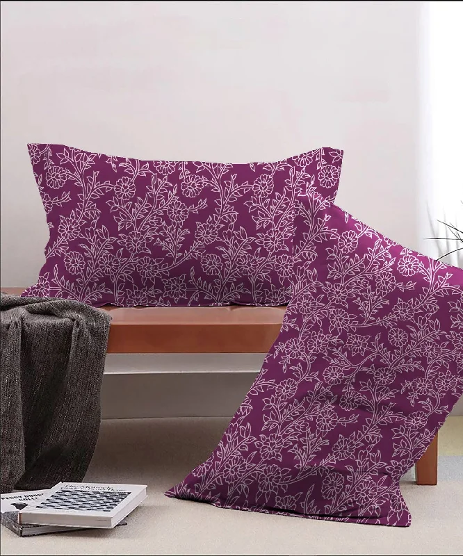 Back Support Pillows for Office ChairsUrban Comfort Pillow Covers Set, 144 Tc,Desert Garden Pink