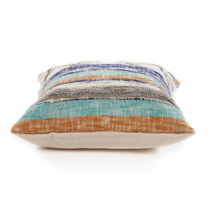 Cotton Pillows for Natural Comfort18" X 18" Beige Blue and Gray Geometric Cotton Zippered Pillow Cotton Pillows for Natural Comfort18" X 18" Beige Blue and Gray Geometric Cotton Zippered Pillow