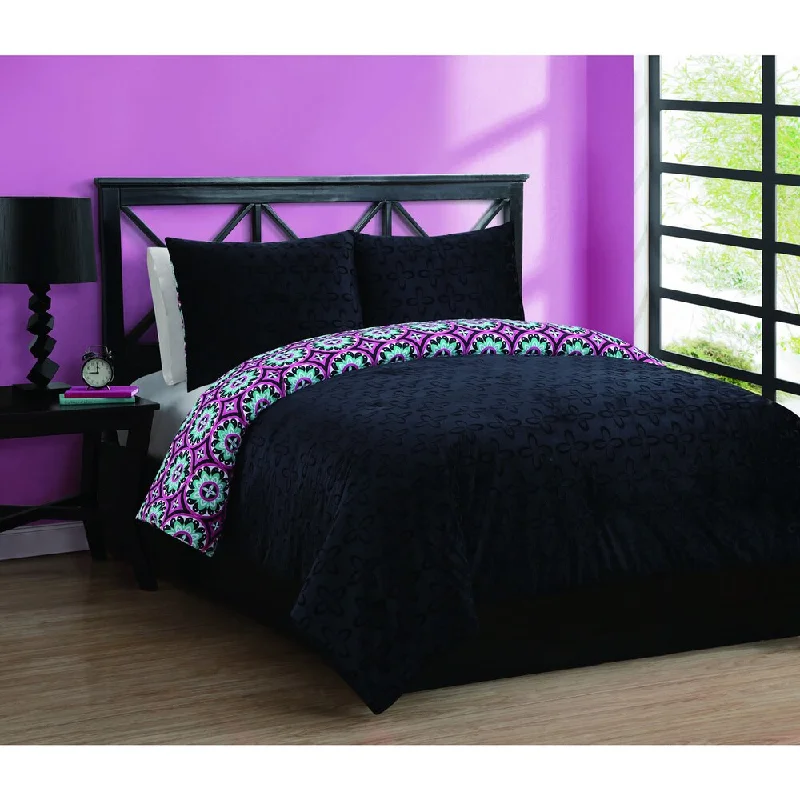 Silk - filled comforters for a luxurious and smooth touchForever Young Juvy Naima Reversible 3-piece Comforter Set