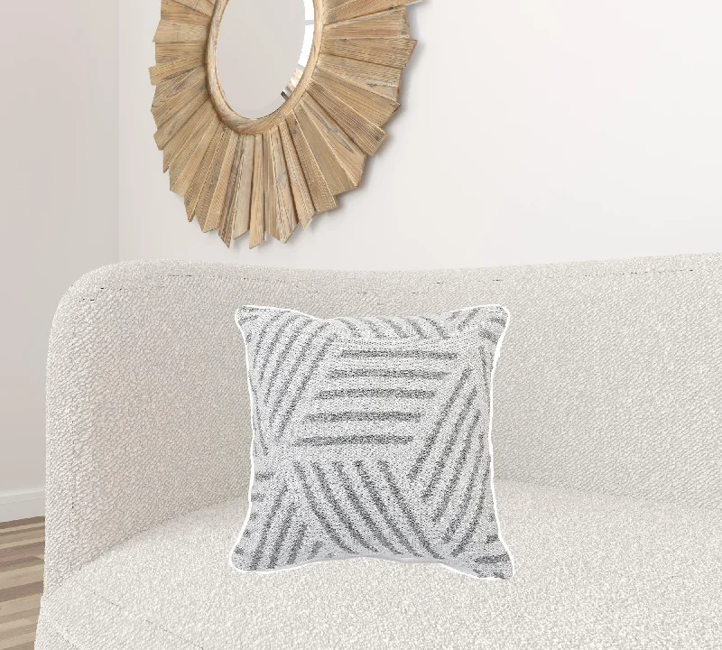 Memory Foam Pillows for Neck Support20" X 20" Gray And White 100% Cotton Geometric Zippered Pillow