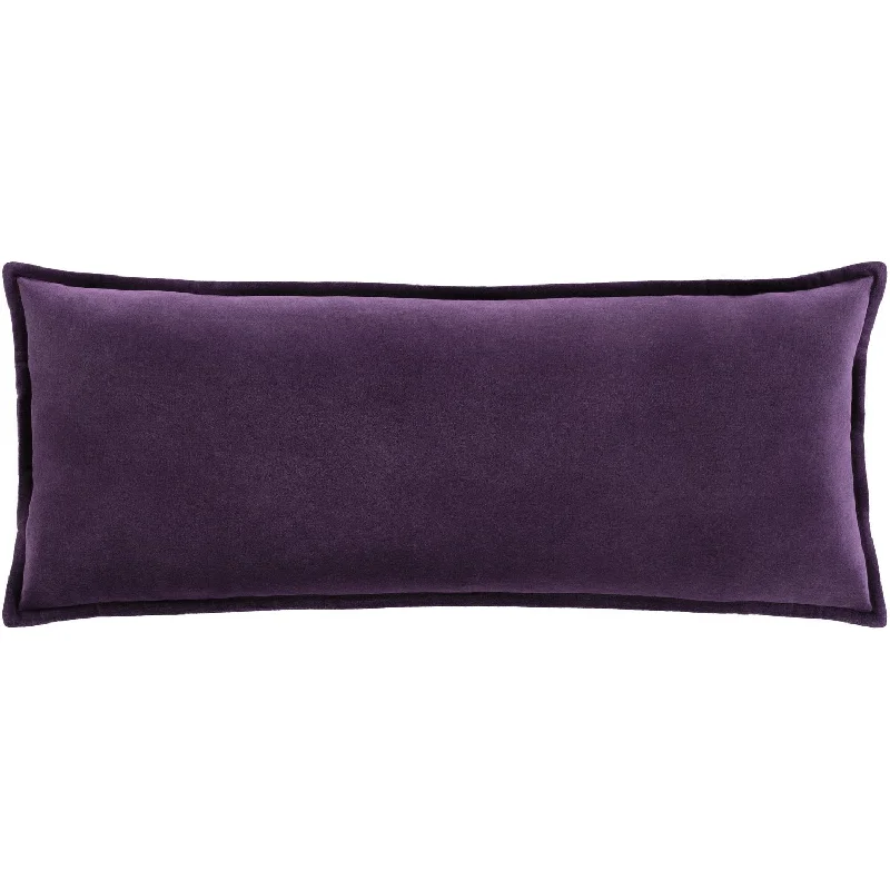 Round Pillows for Boho-Style InteriorsCotton Velvet Lumbar Pillow Dark Purple