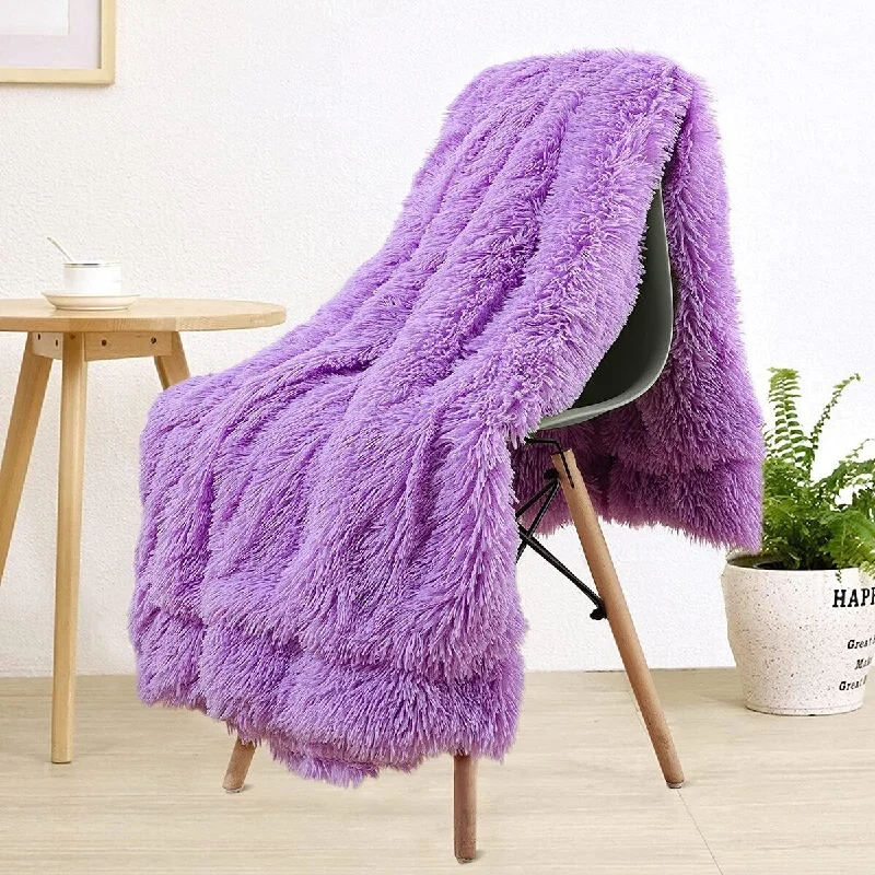 King - size blankets to cover large beds comfortably(expired) Vocrite Shaggy Longfur Throw Blanket with Sherpa Large Plush Fuzzy Blanket, 50''x60'',Purple King - size blankets to cover large beds comfortably(expired) Vocrite Shaggy Longfur Throw Blanket with Sherpa Large Plush Fuzzy Blanket, 50''x60'',Purple