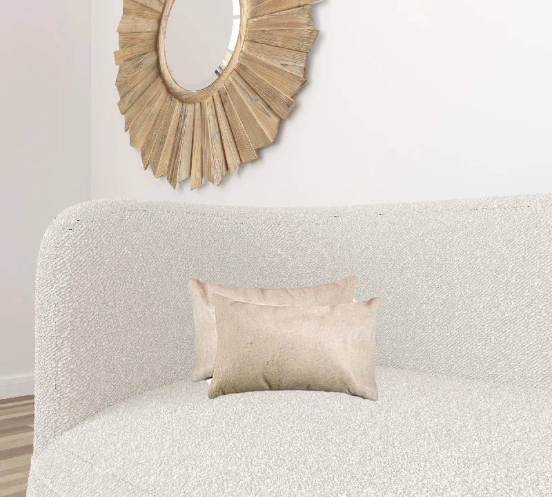 Feather Pillows for a Luxurious Sleep12" X 20" X 5" Tan Cowhide  Pillow 2 Pack
