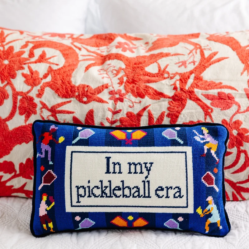 Square Pillows for Modern Home DecorPickleball Era Needlepoint Pillow