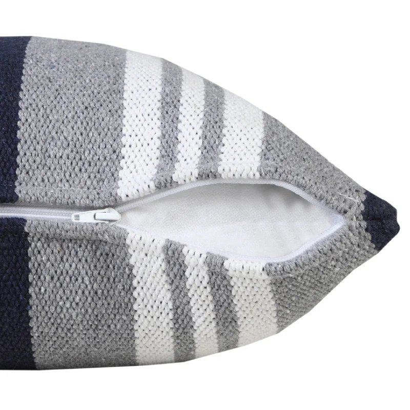 Down Alternative Pillows for Ethical Choices20" X 20" Navy Gray And White 100% Cotton Coastal Zippered Pillow Down Alternative Pillows for Ethical Choices20" X 20" Navy Gray And White 100% Cotton Coastal Zippered Pillow