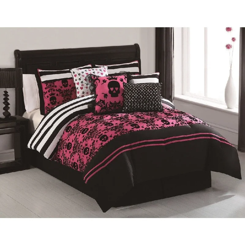 Down - filled comforters for supreme warmth and lightnessLove Rock 8-piece Reversible Comforter Set