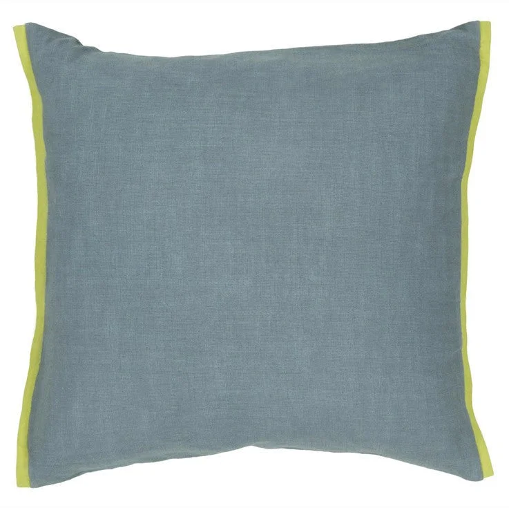 Soft and Fluffy Pillows for Bedroom ComfortHandmade Contemporary Pillow, Blue w/ Green Edge Soft and Fluffy Pillows for Bedroom ComfortHandmade Contemporary Pillow, Blue w/ Green Edge
