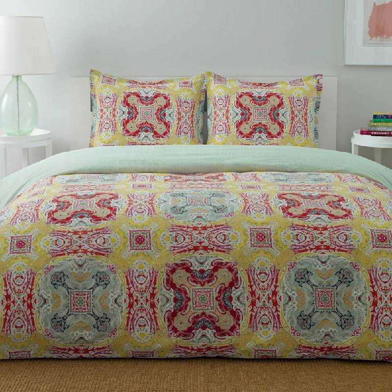 Duck down comforters with a softer feel and good warmth retentionCity Scene Juniper Paisley Cotton 3-piece Reversible Comforter Set