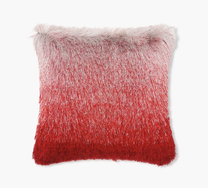 Lumbar Support Pillows for Car SeatsRed and Silver Shag Pillow